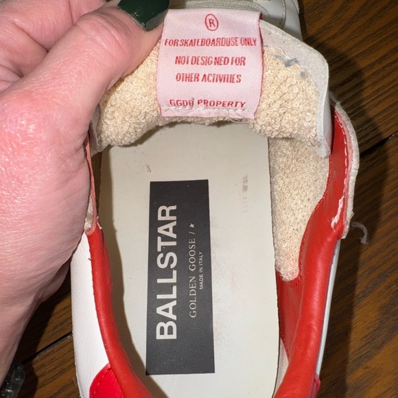 Golden Goose Women's Ball Star in white leather with red star and heel tab Sz 42 - Picture 7 of 15